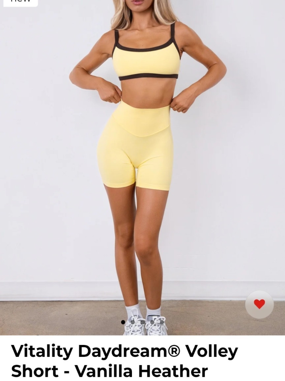 Vitality Vanilla Heather High-Waist Bike Shorts — Yellow